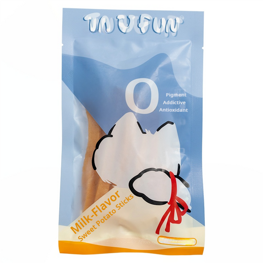 TA U FUN Milk Flavor Sweet Potato Sticks, Human-Grade Healthy Dog Treat